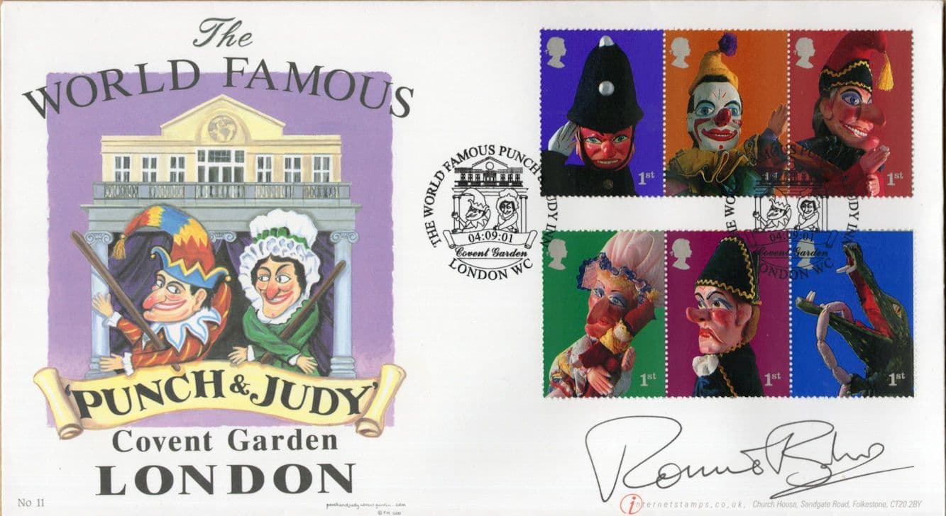 Ronnie Barker Punch & Judy Covent Garden LTD TO 100 Hand Signed FDC