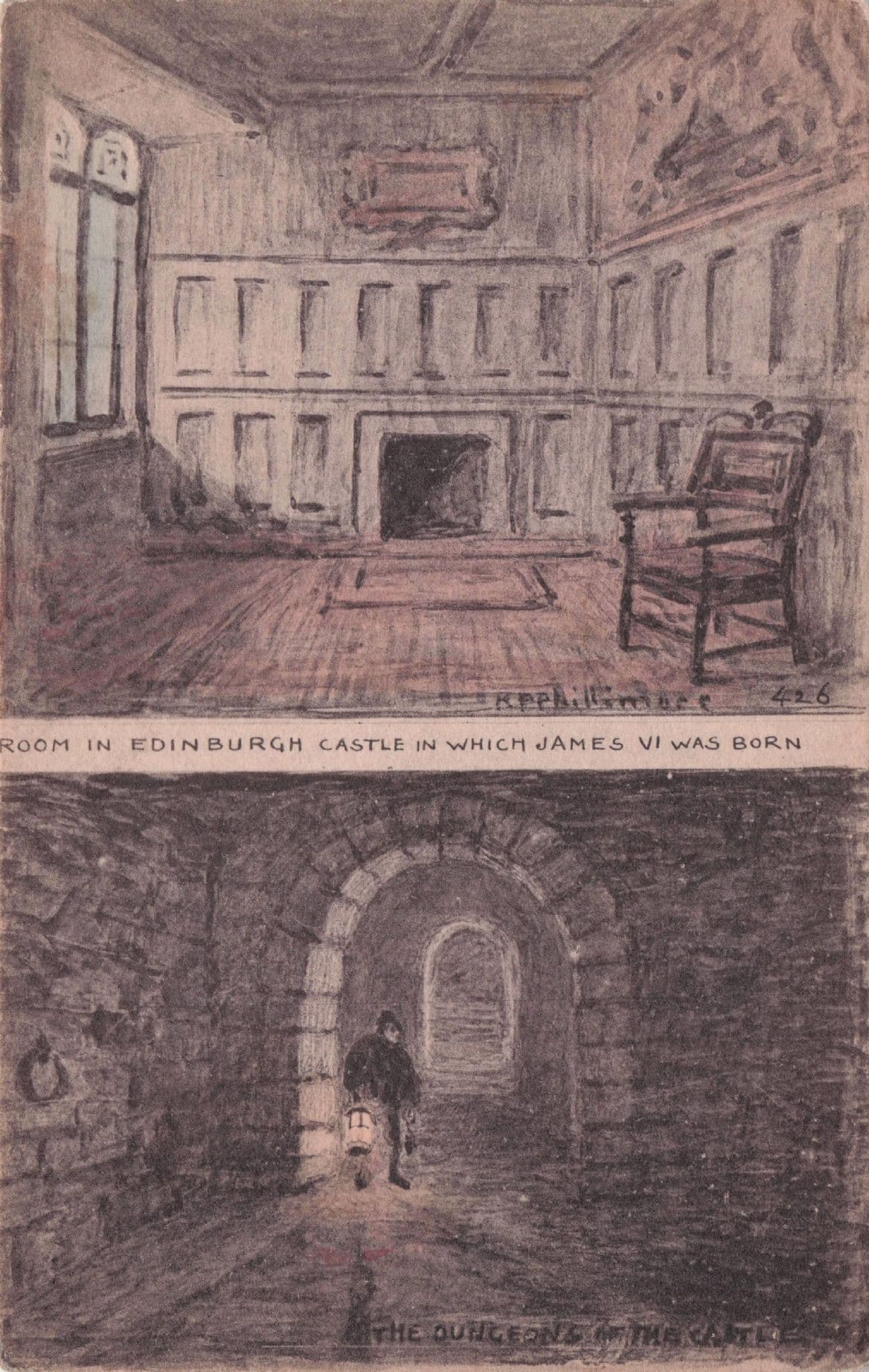 Room Of King James VI Birth Place Scottish Phillimore Edinburgh Castle Postcard