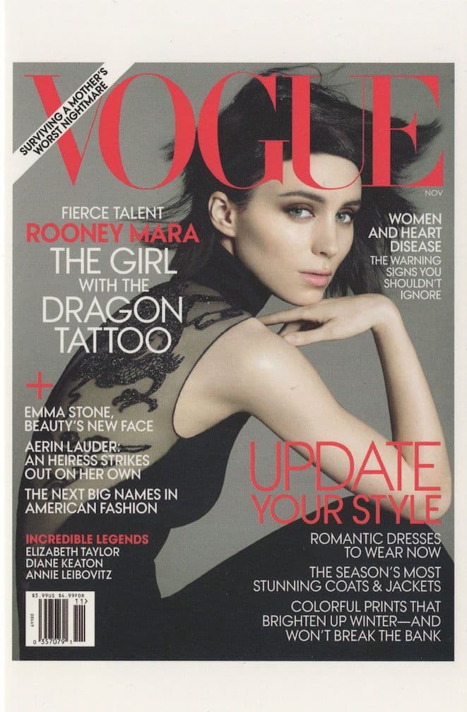 Rooney Mara The Girl With The Dragon Tattoo Film Postcard