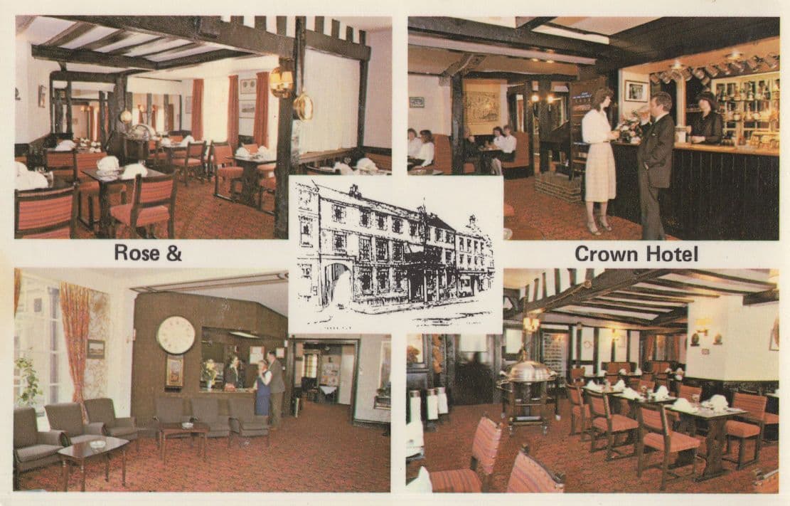 Rose & Crown Hotel Kent Saloon 1970s Trusthouse Forte Postcard