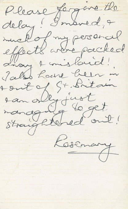 Rosemary Squires HMV LP Card DOUBLE Hand Signed Photo