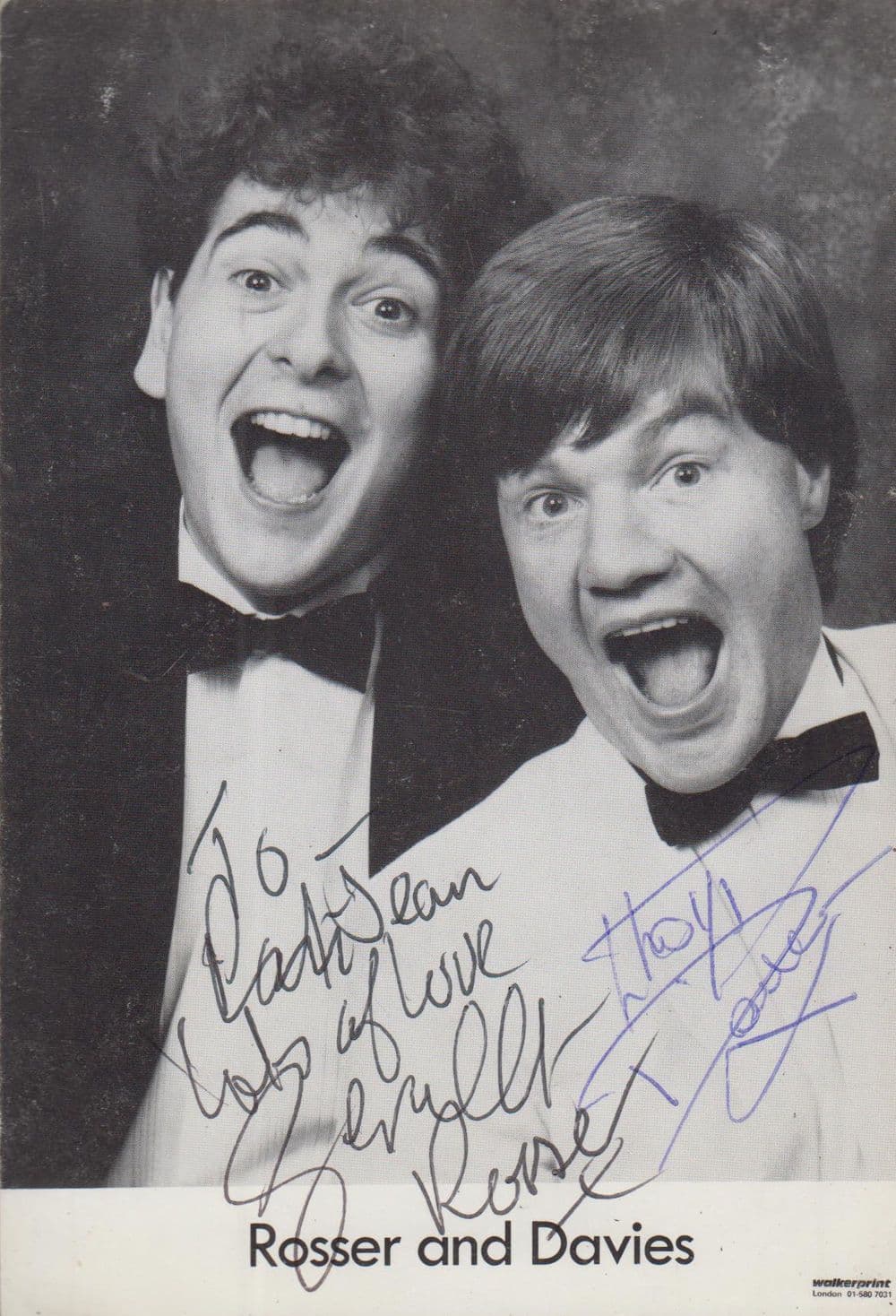Rosser & Davies Opportunity Knocks Winners 1970s Management Hand Signed Photo