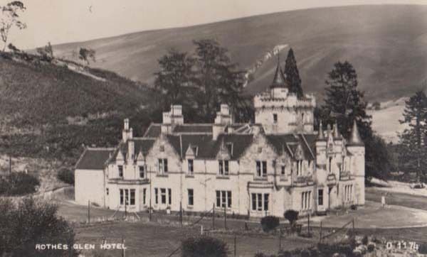 Rothes Glen Hotel Aerial Scottish Real Photo Postcard