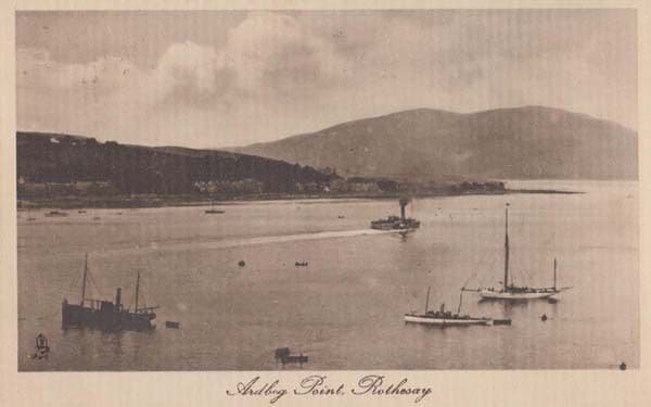 Rothesay Ardbeg Point Scotland Antique Ship Boat Scottish Christmas Postcard