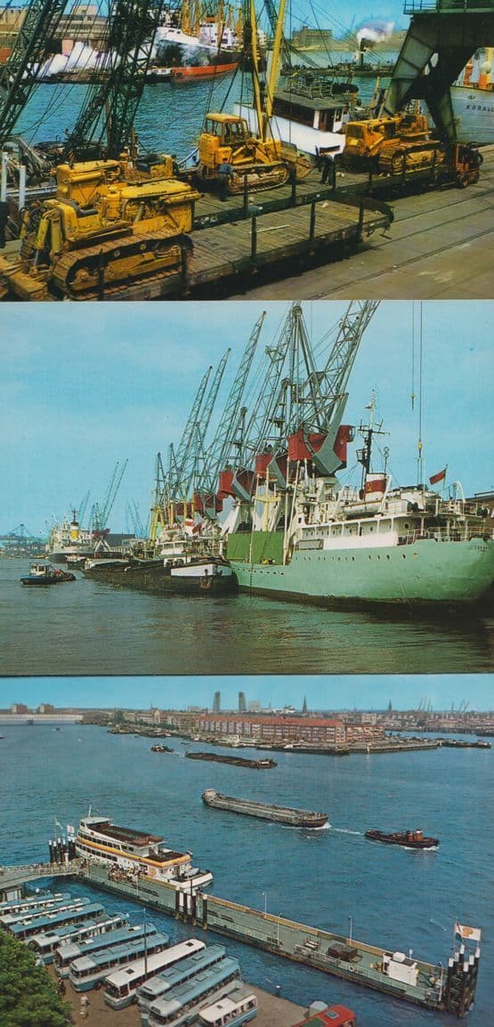 Rotterdam Harbour Holland 3x Postcard