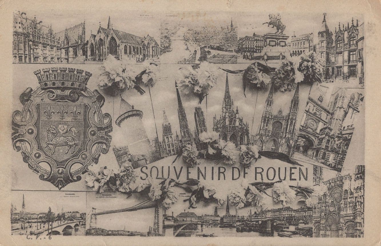 Rouen Passed By Censor To Cornwall WW1 French Military Postcard