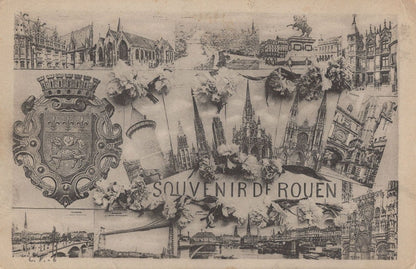 Rouen Passed By Censor To Cornwall WW1 French Military Postcard