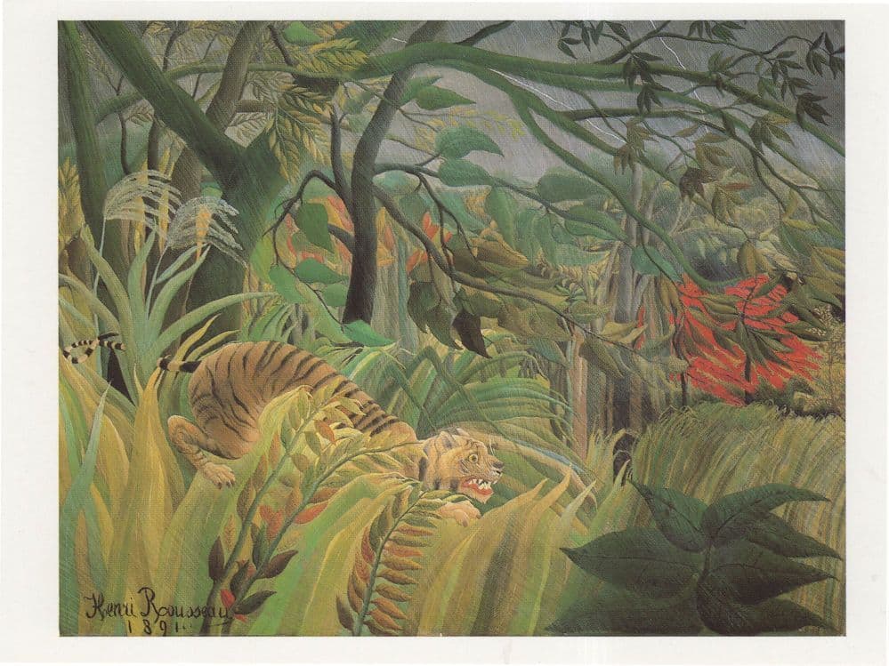 Rousseau Tiger In A Tropical Storm Painting Postcard