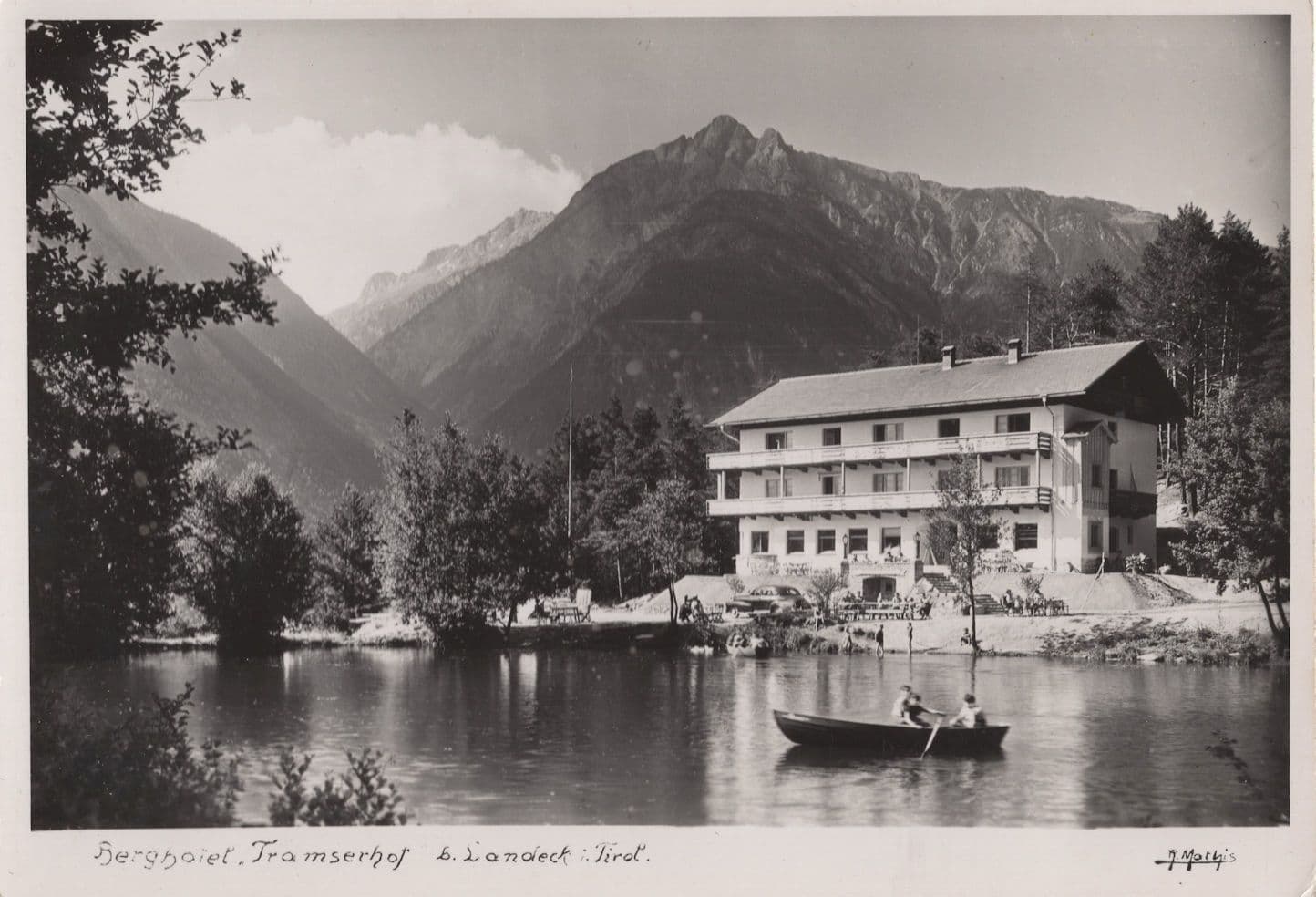 Rowing Boat at Berghotel Tramserhof Austria RPC Postcard