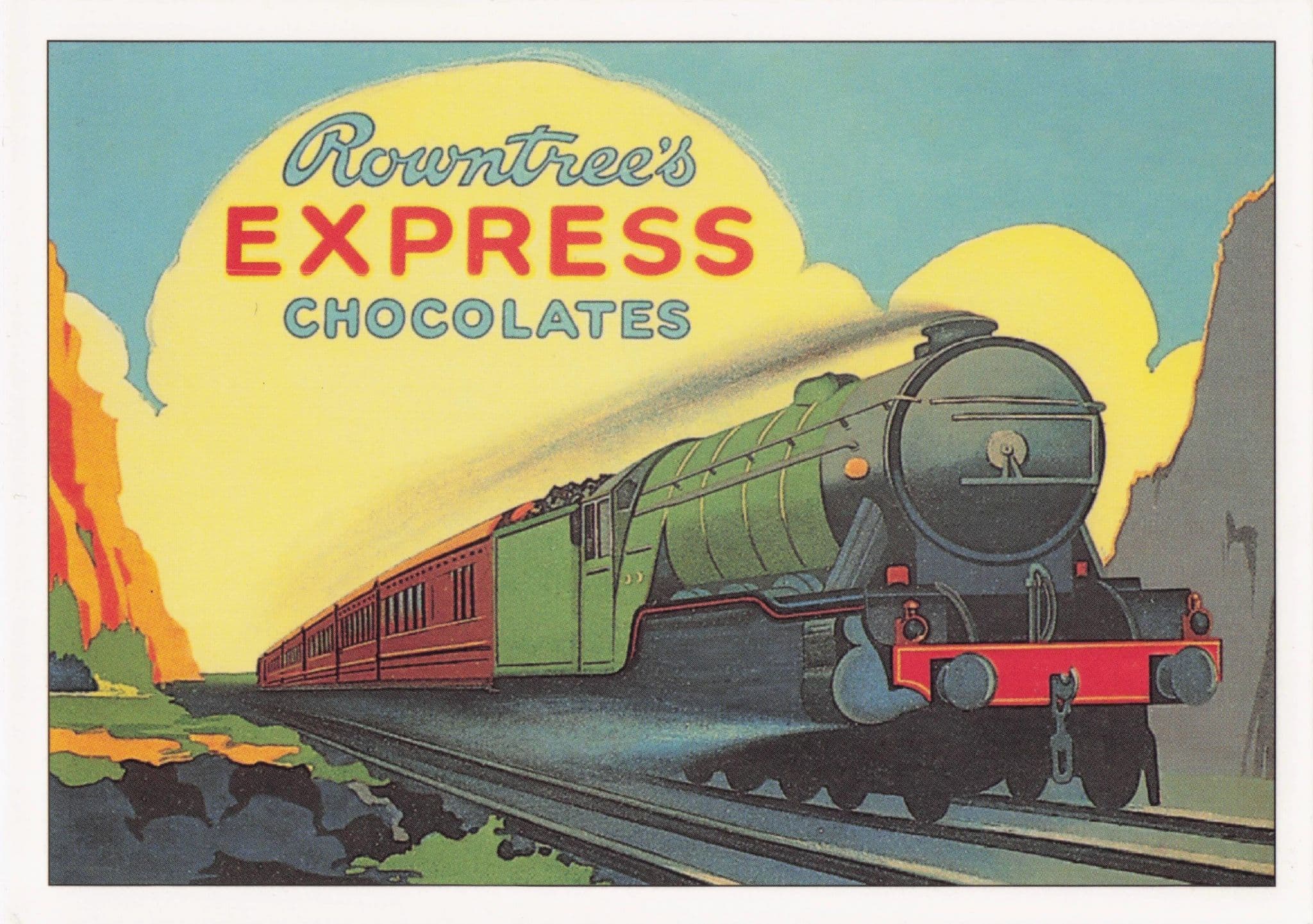 Rowntree Train Express Chocolates Sweets Poster Advertising Postcard