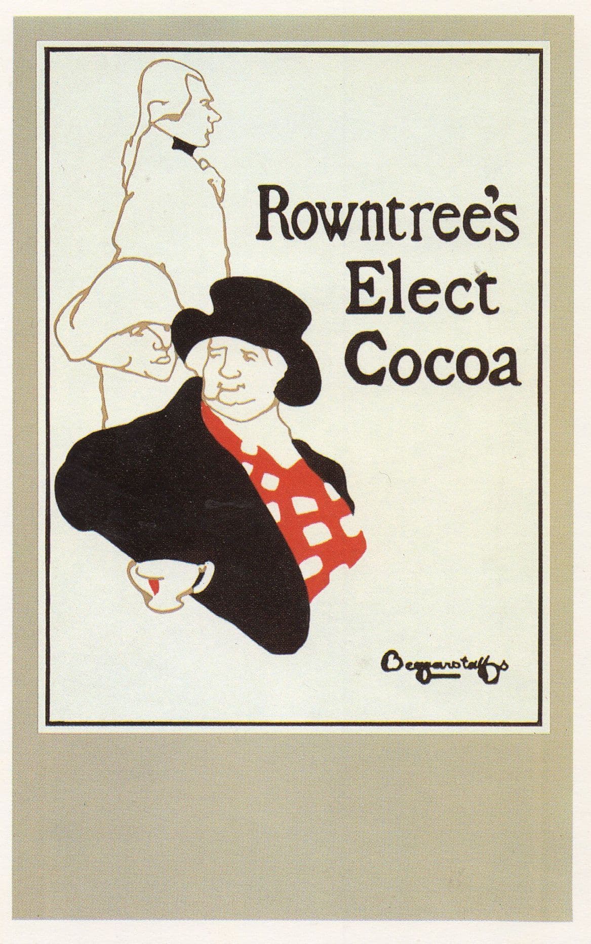 Rowntrees Elect Cocoa Drink Old Advertising Poster Postcard