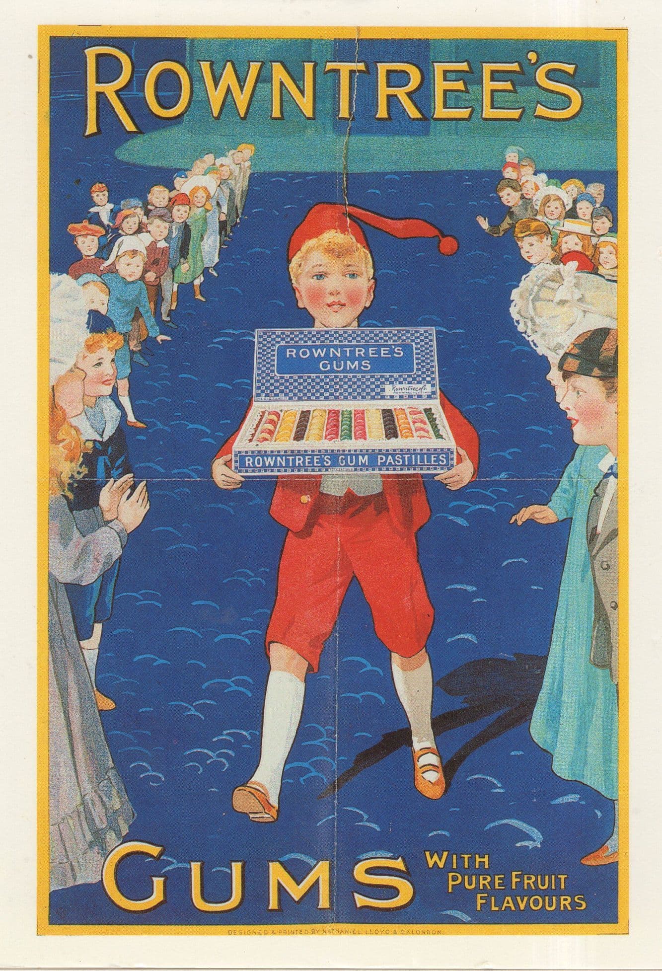 Rowntrees Fruit Gums Confectionary Poster Advertising Postcard
