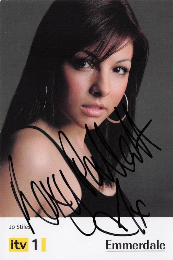Roxanne Pallatt Jo Stiles Emmerdale Hand Signed Cast Card Photo