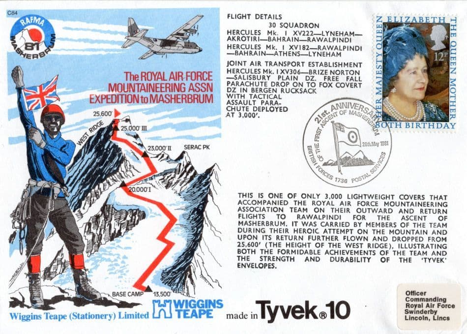 Royal Air Force Mountaineering Assoc MULTI incl Ted Rogers Hand Signed FDC