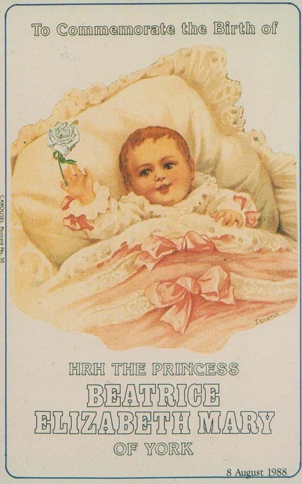 Royal Birth of Beatrice Elizabeth Mary of York Postcard