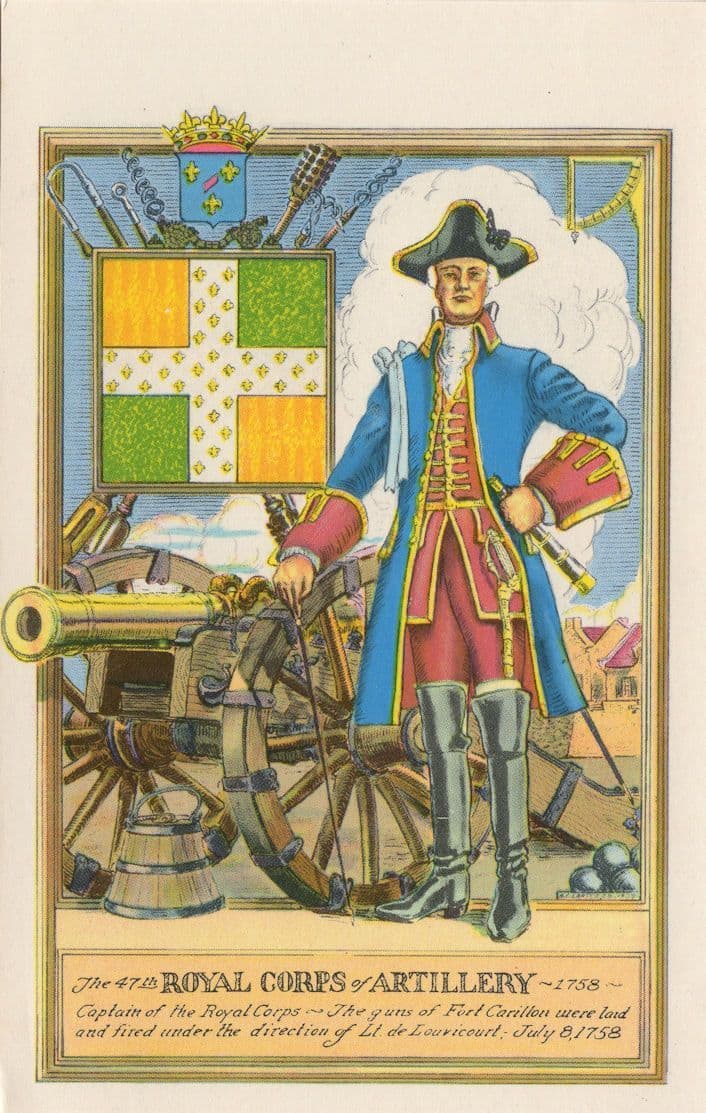 Royal Corps Of Artillery 1758 French Military Uniform Postcard