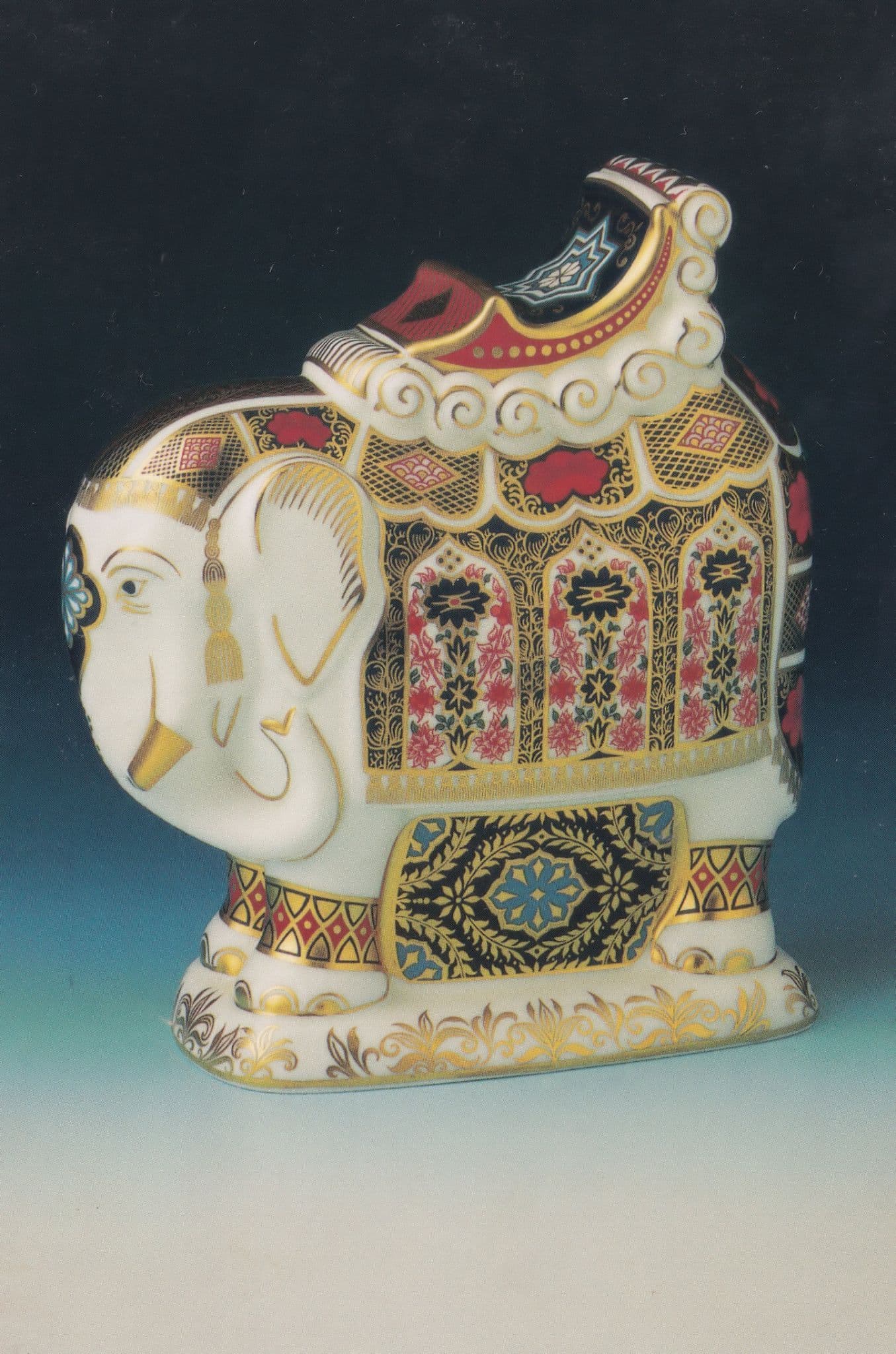 Royal Crown Derby Large Elephant Paperweight Postcard