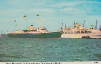 Royal Departure From Southampton Docks Ship 1970s 2x Postcard s