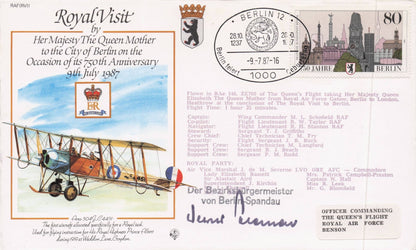 Royal Family Berlin Visit Carried On Concorde Queen Elizabeth Flight Hand Signed FDC