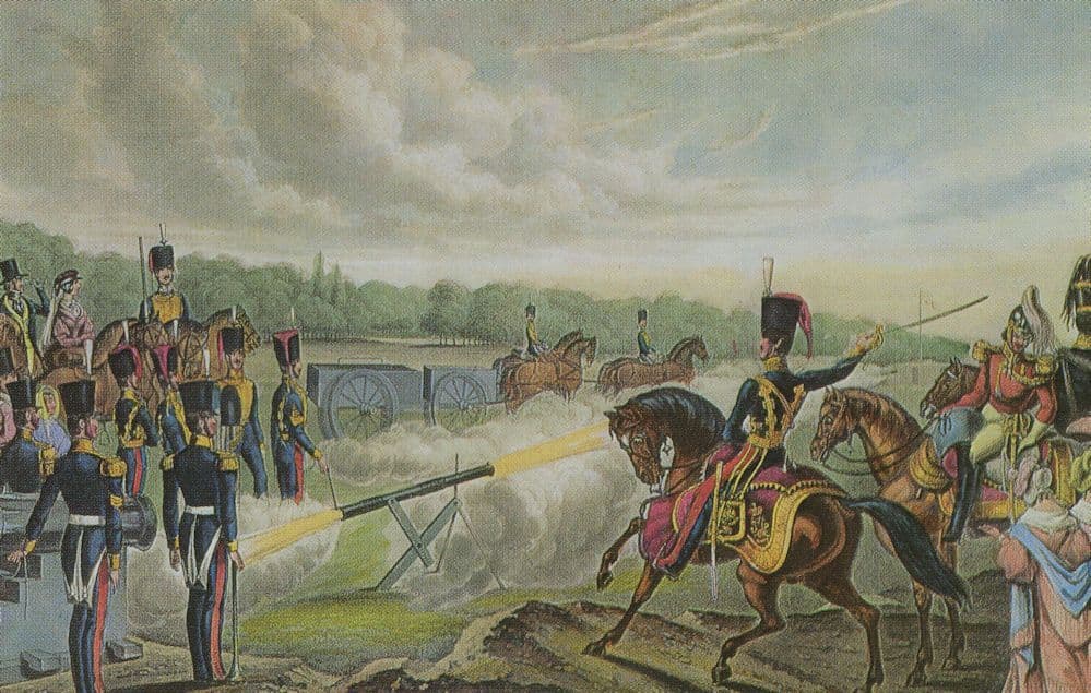 Royal Horse Artillery Rocket Practice at Plumstead Marches Postcard