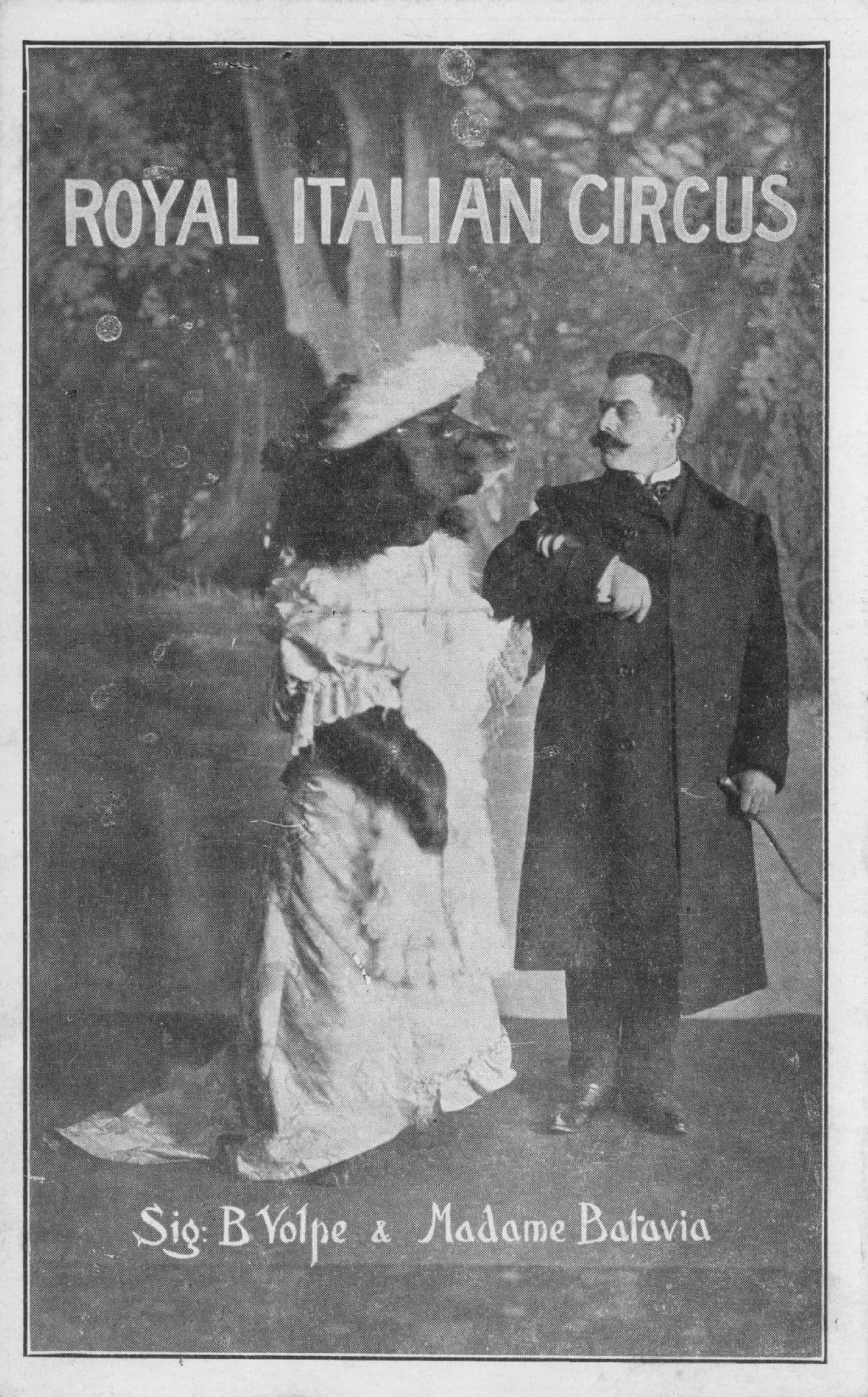 Royal Italian Circus Posh Man Walking Anthromorphic Bear Antique Postcard