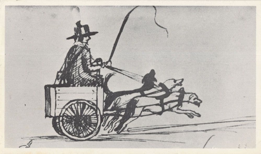 Royal Mail Dog Cart WW2 1945 Storrington Congress Postcard