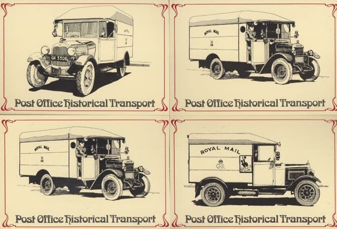 Royal Mail Morris & Ford AA Van Transport 4x Postcard s