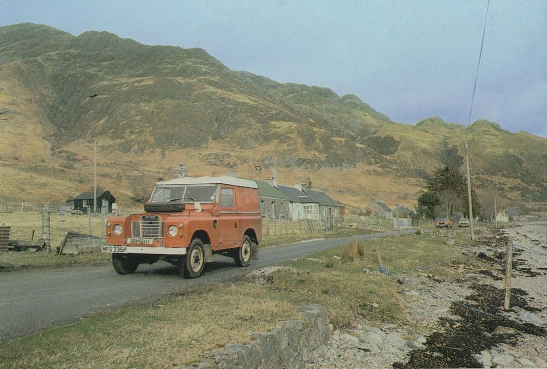 Royal Mail Post Van Vehicle at Arnisdale Scottish Scotland Postcard