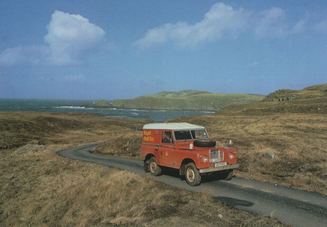 Royal Mail Van Travelling To Bettyhill Post Office Scotland Postcard