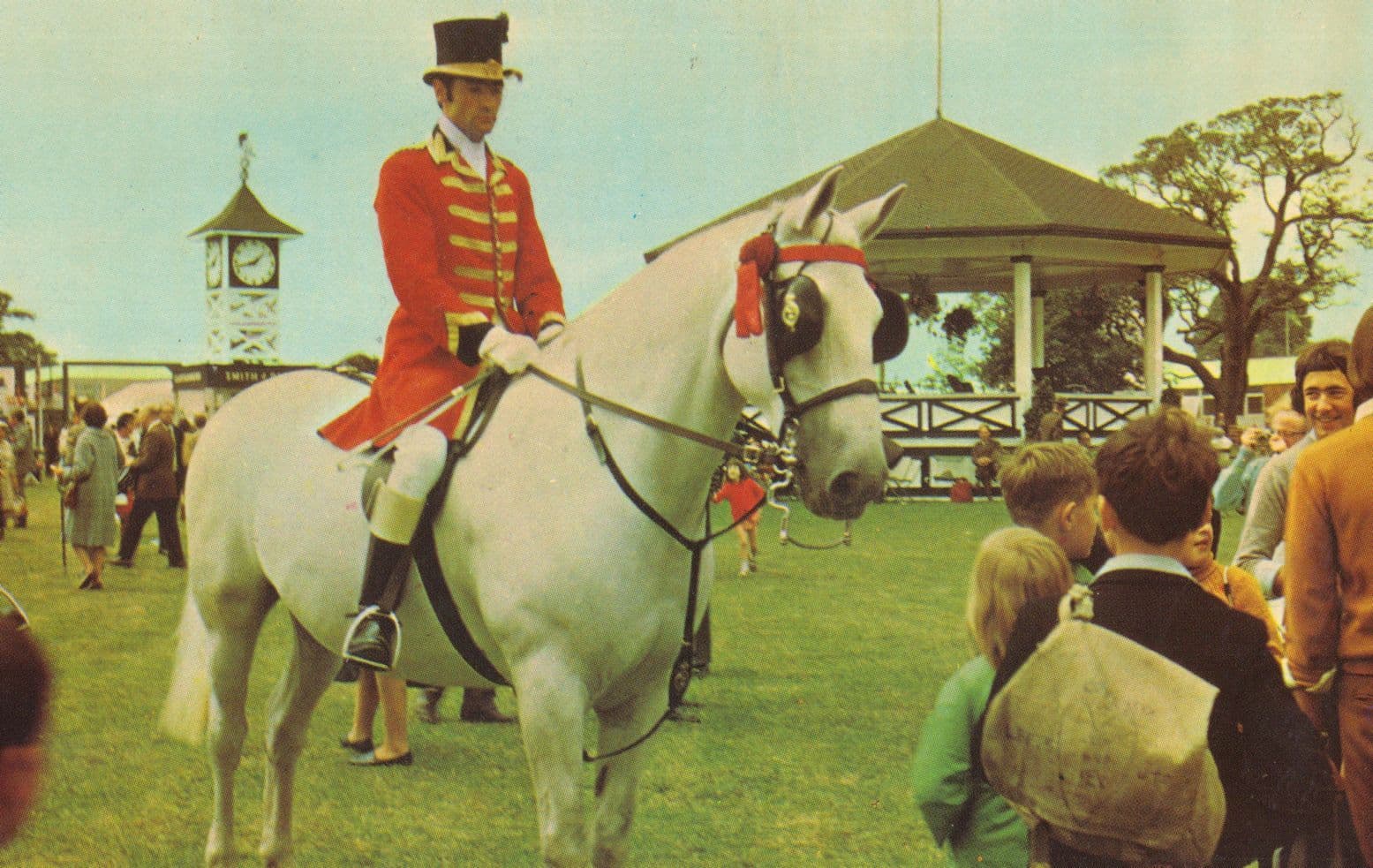 Royal Pageantry Fete Horse Show School Children 1970s Postcard