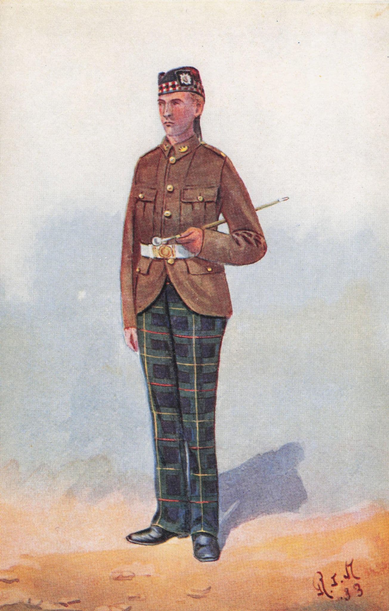 Royal Regiment 1933 Royal Scots Uniform Military Gale & Polden Postcard