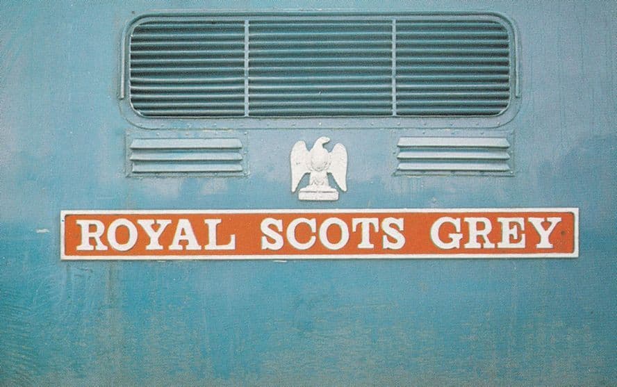Royal Scots Grey British Rail Train Nameplate Rare Postcard