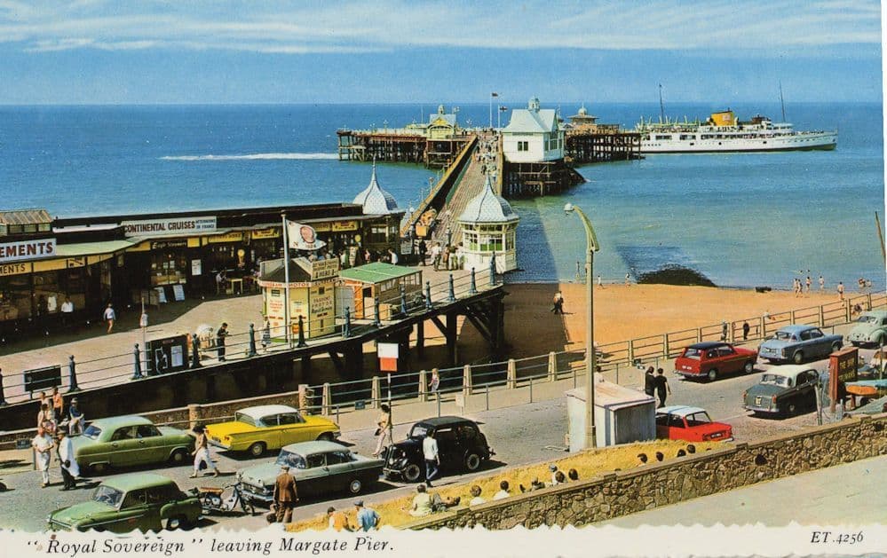 Royal Sovereign Ship Leaving Margate Pier Kent 1970s Postcard