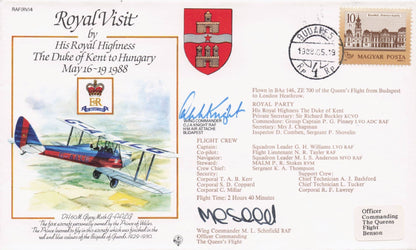 Royal Visit To Hungary Duke Of Kent Flight Commander Hand Signed FDC