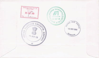 Royal Visit To India Princess Alexandra Rare 1989 Plane Flight Hand Signed FDC
