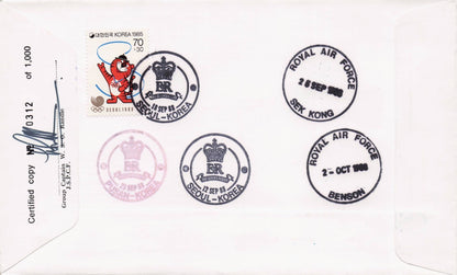 Royal Visit To Korea Olympics Richard Stanhope Rowing GB Champion Hand Signed FDC