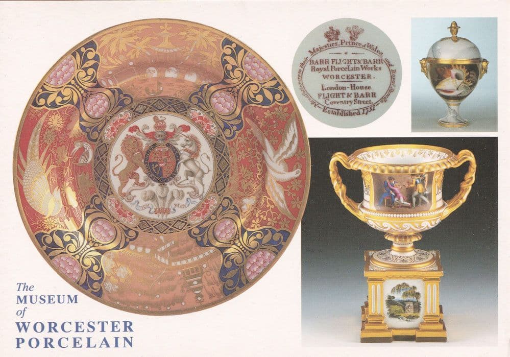 Royal Worcester Porcelain Victorian Vase Museum Postcard
