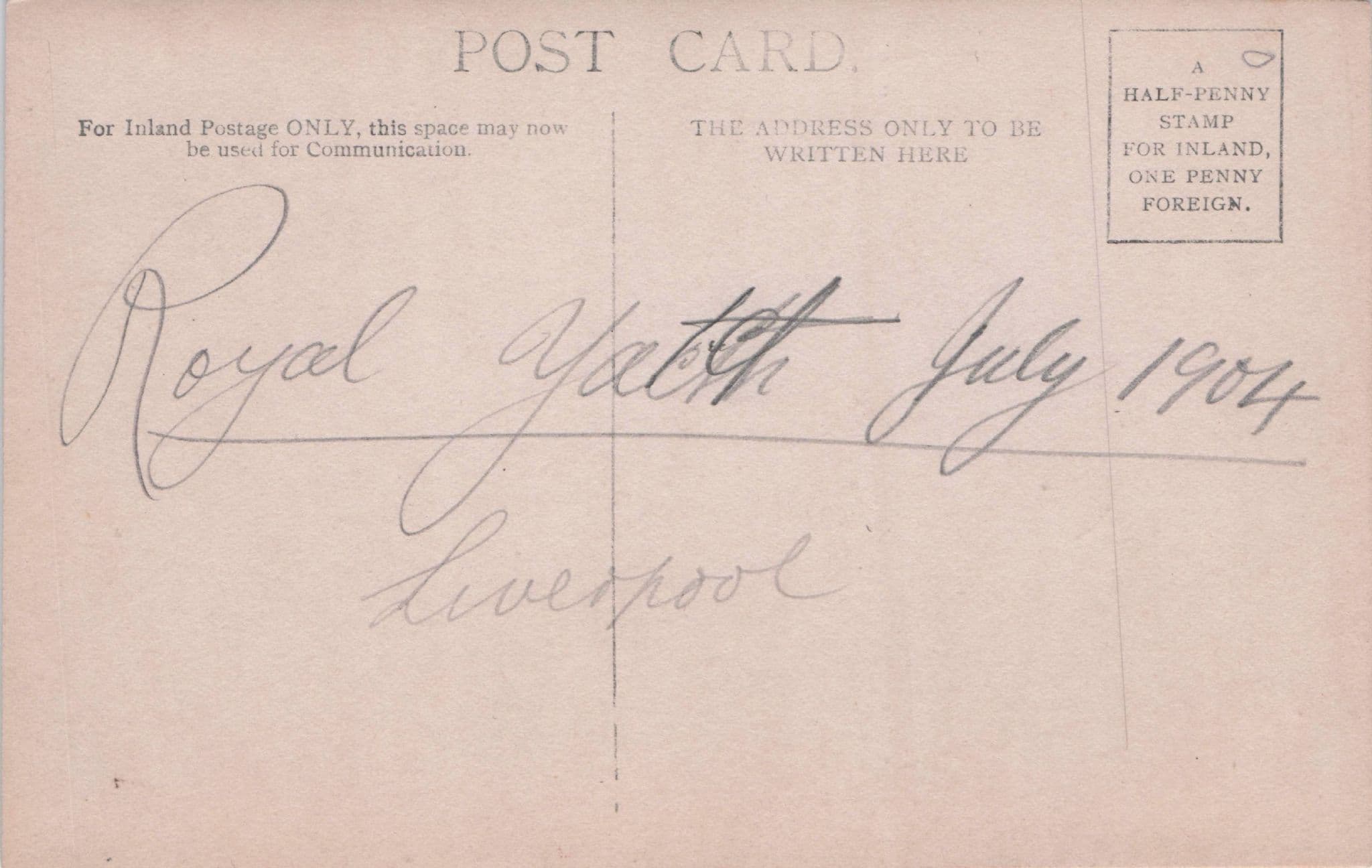 Royal Yacht Victoria & Albert Ship Liverpool 1904 Old Real Photo Postcard