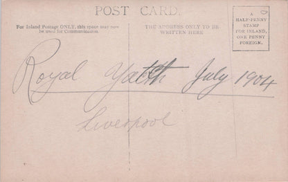Royal Yacht Victoria & Albert Ship Liverpool 1904 Old Real Photo Postcard