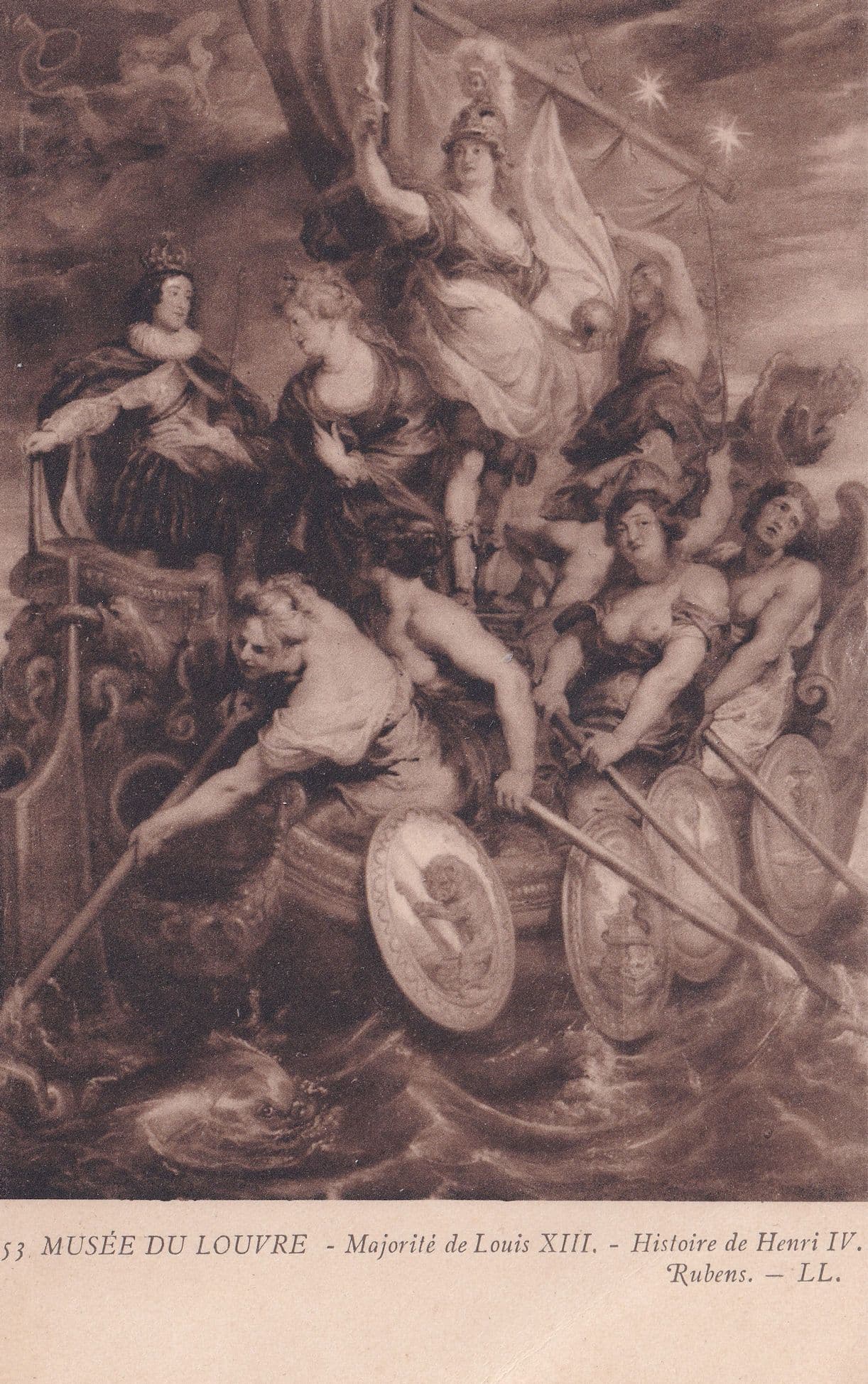 Rubens Marjorite De King Louie XIII Antique Painting Postcard