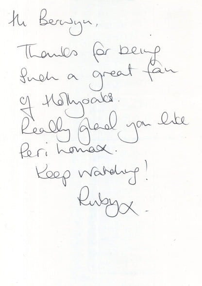 Ruby O'Donnell as Peri Hollyoaks DOUBLE Hand Signed Cast Photo