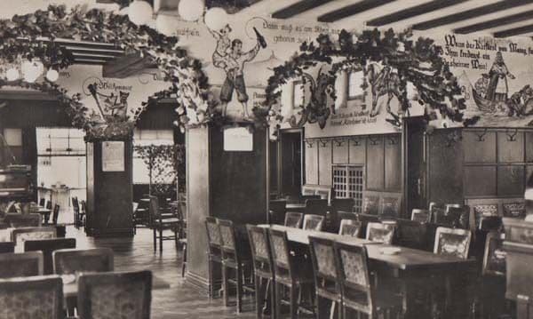 Rudesheimer Germany Rhein Schlob Pub Restaurant Vintage Real Photo Postcard