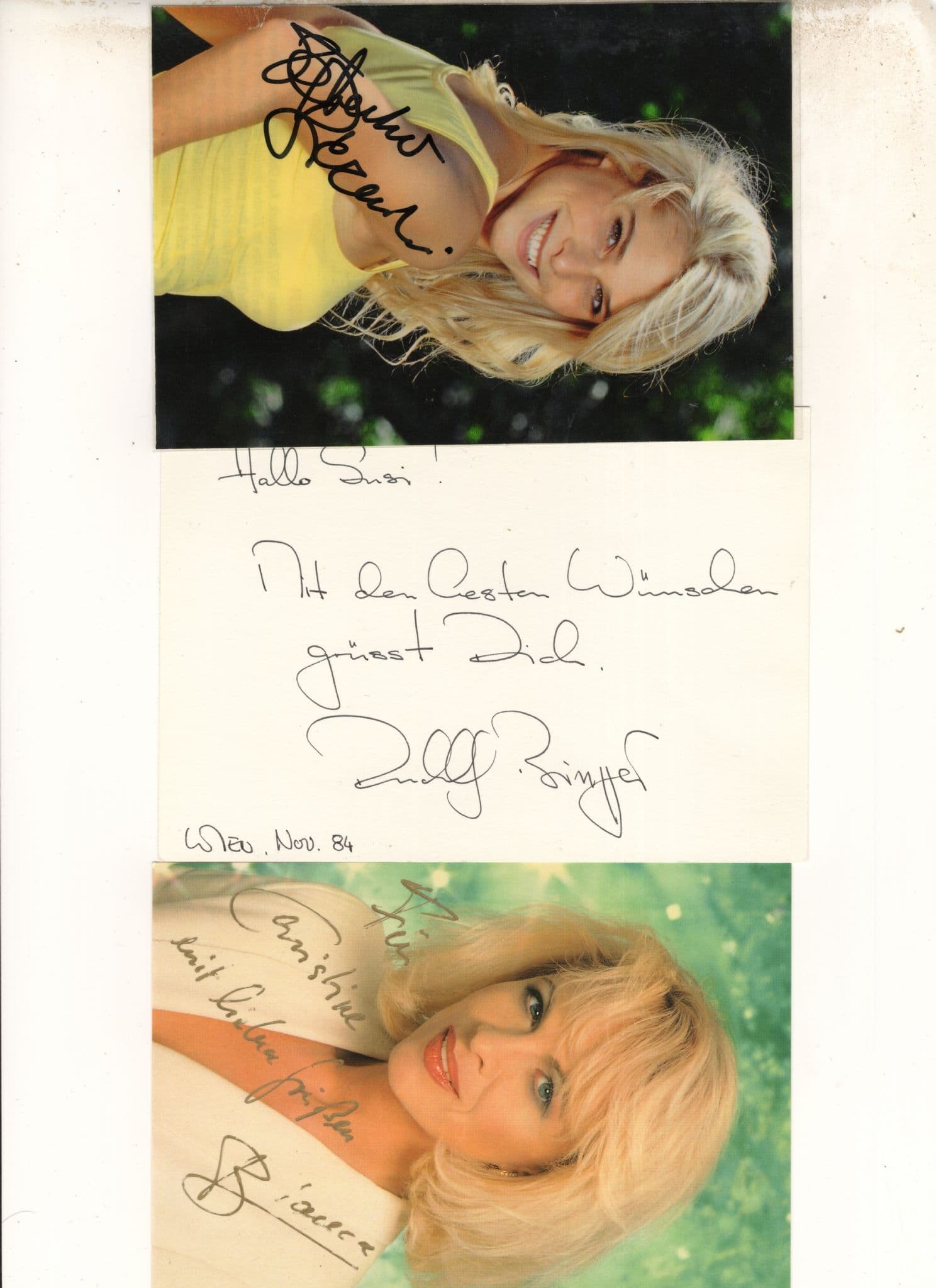 Rudolf Bissegger Bianca Pop Singer 3x German Hand Signed Photo & Card s
