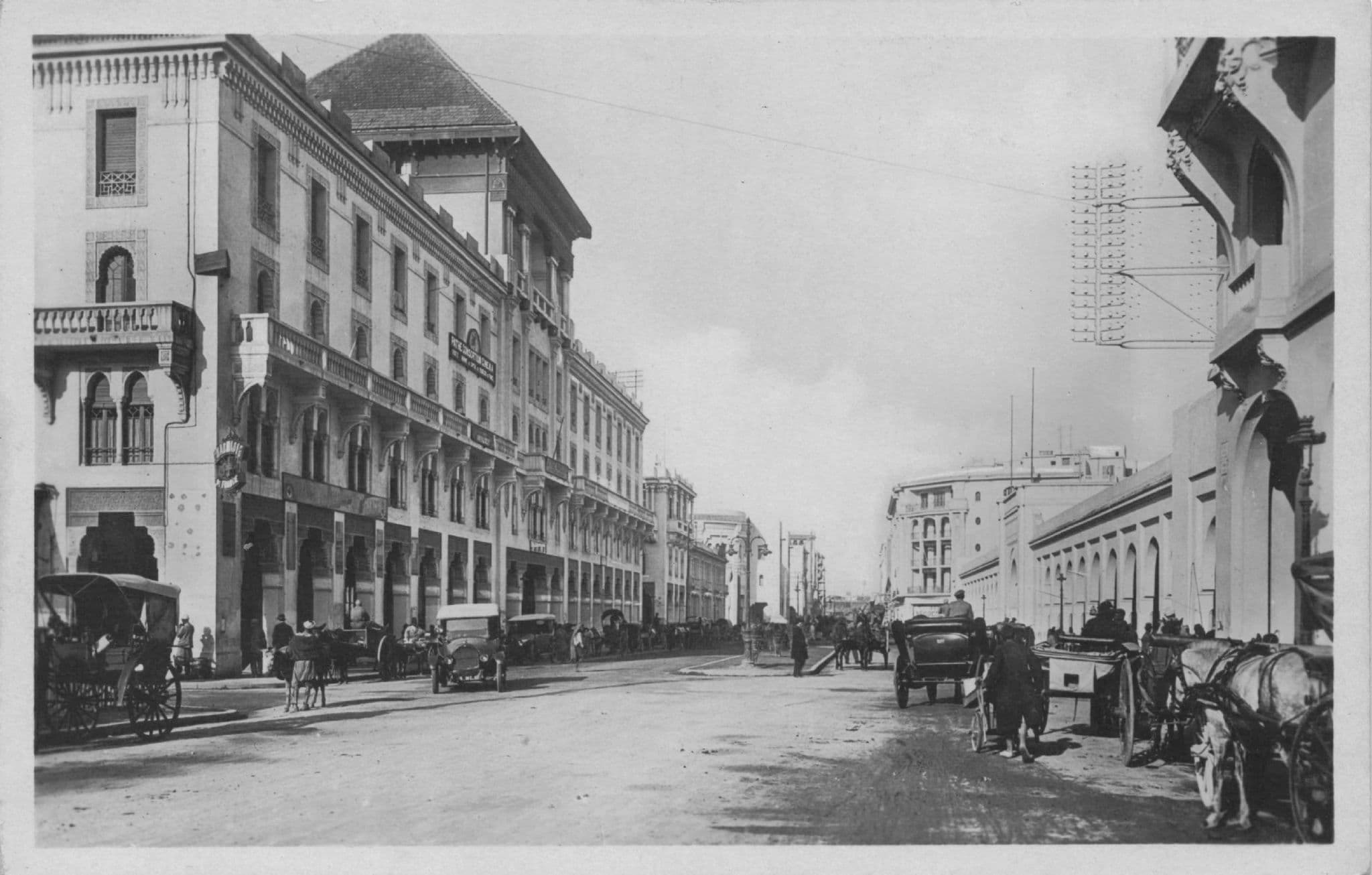 Rue De La Gare Casablanca Morocco Real Photo Old Postcard
