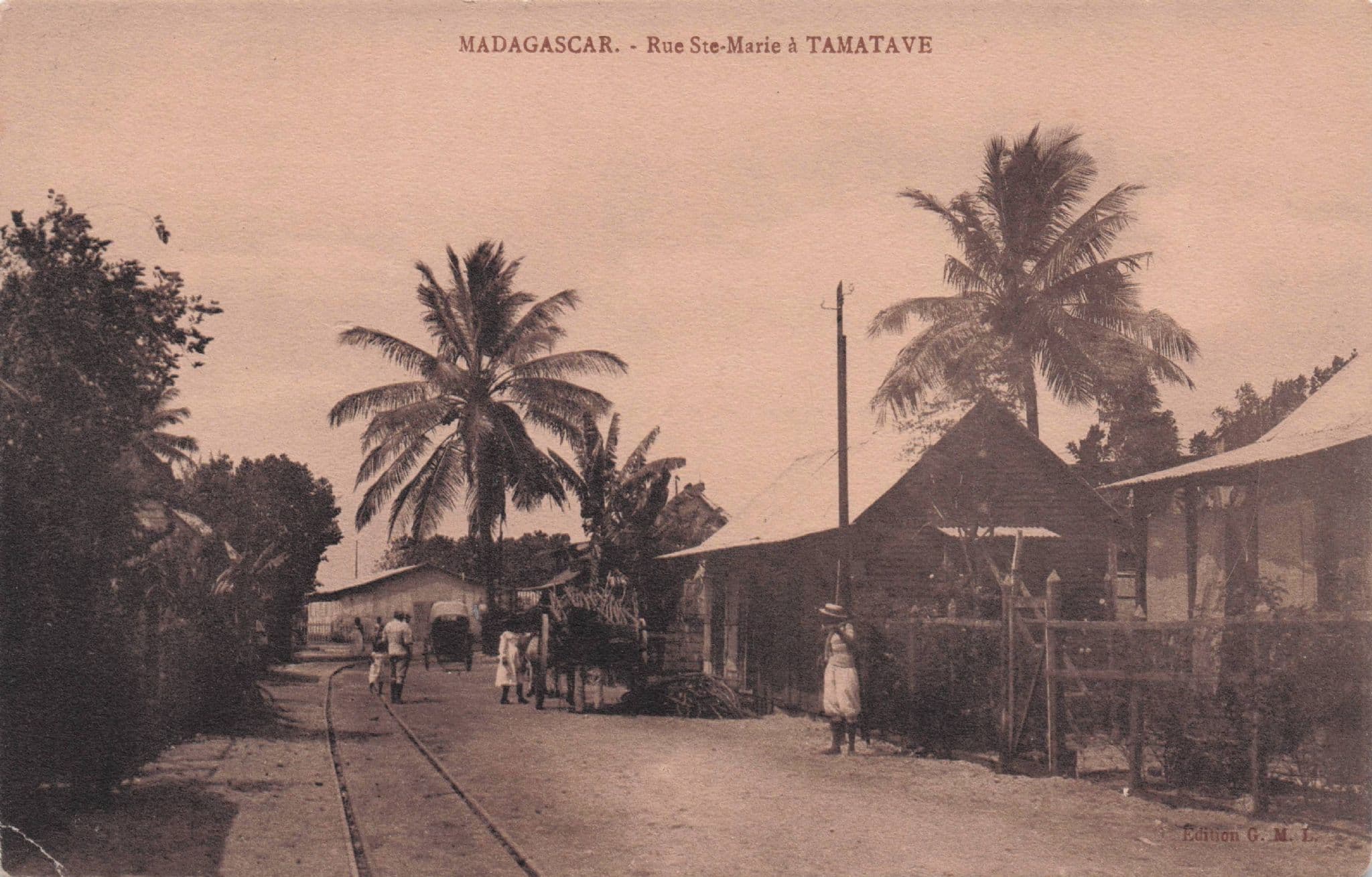 Rue St Marie A Tamatave Madagascar Old Postcard