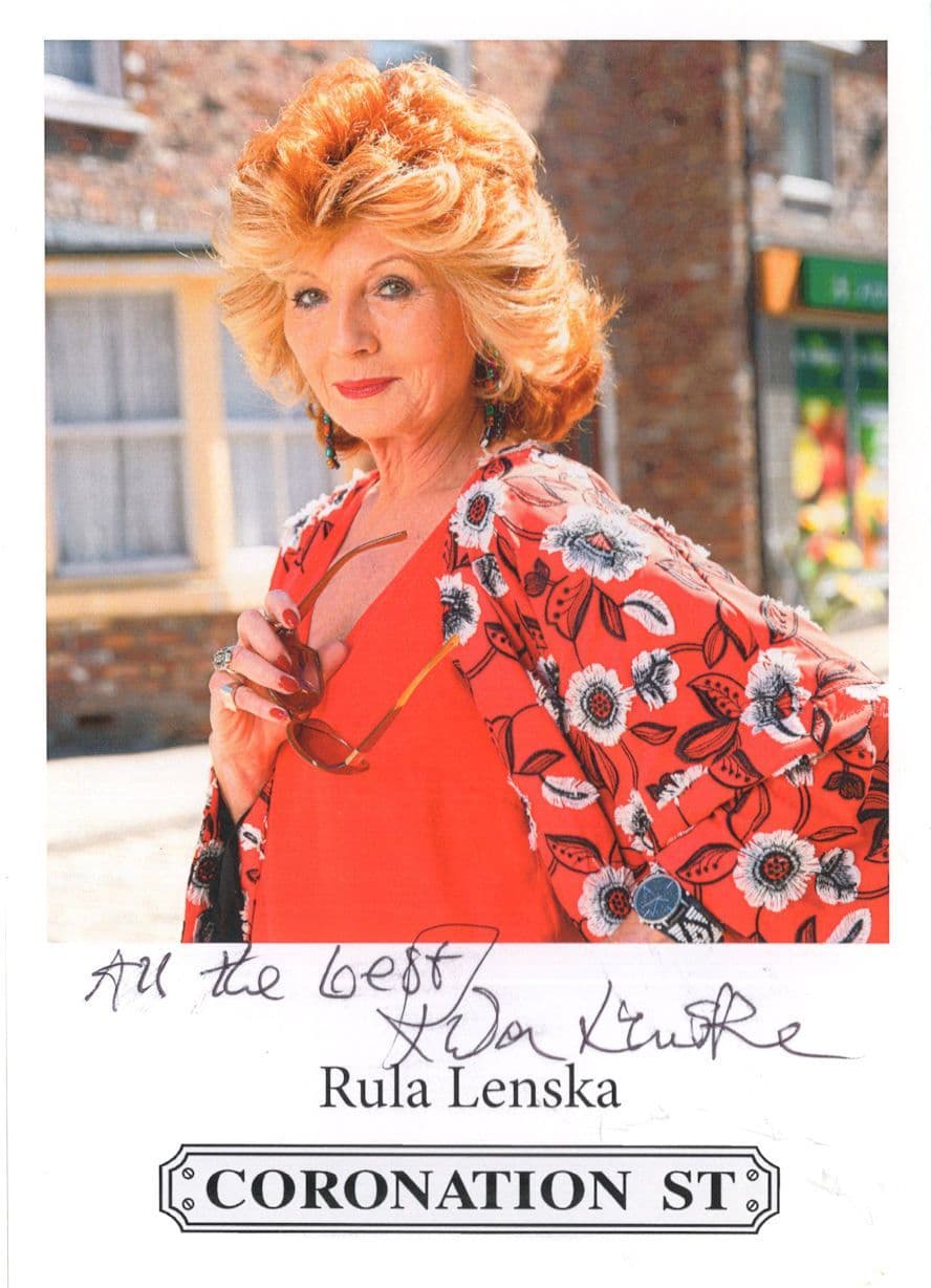 Rula Lenska Coronation Street Undedicated Hand Signed Cast Card Photo