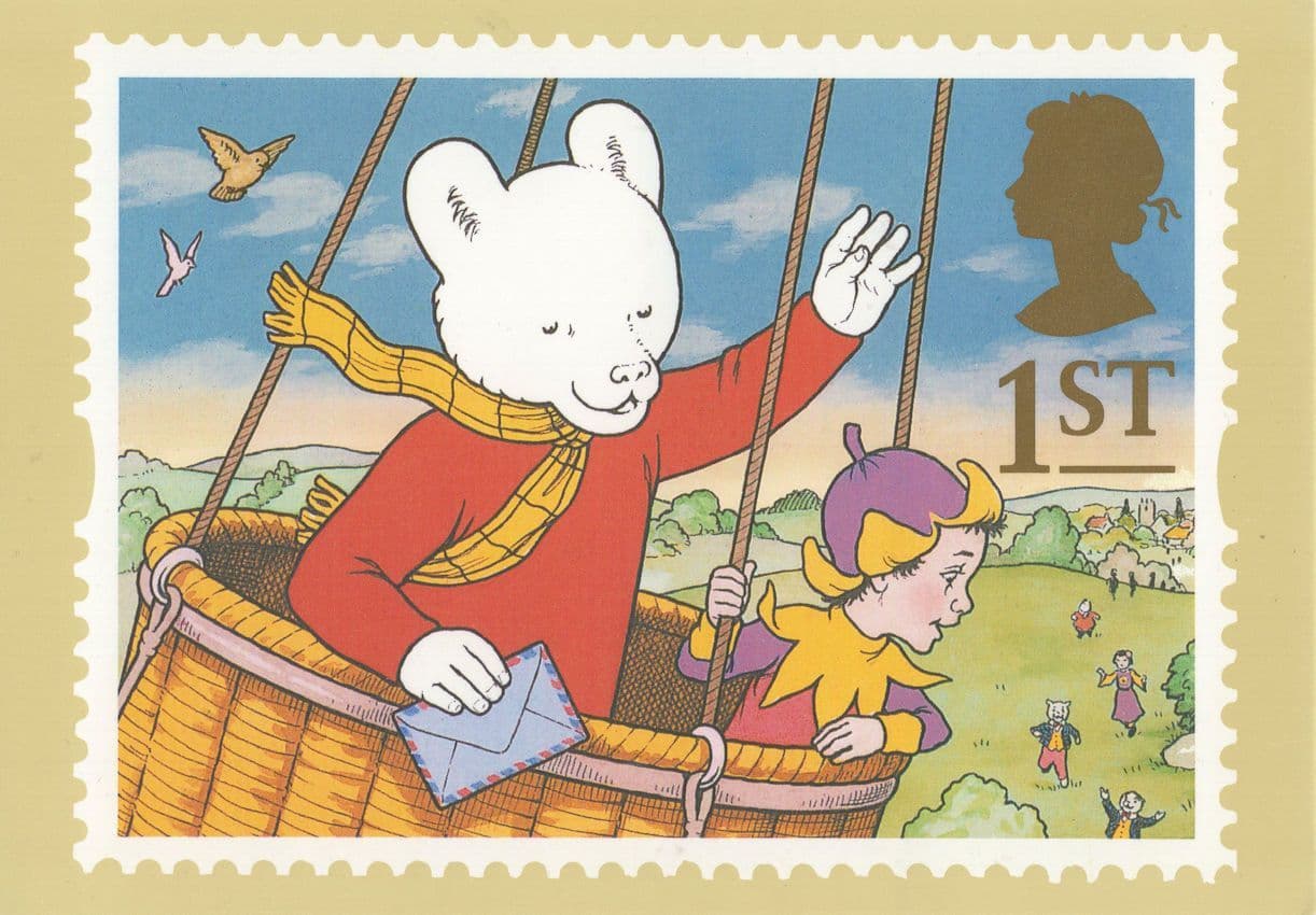 Rupert Bear Hot Air Balloon Royal Mail Postcard