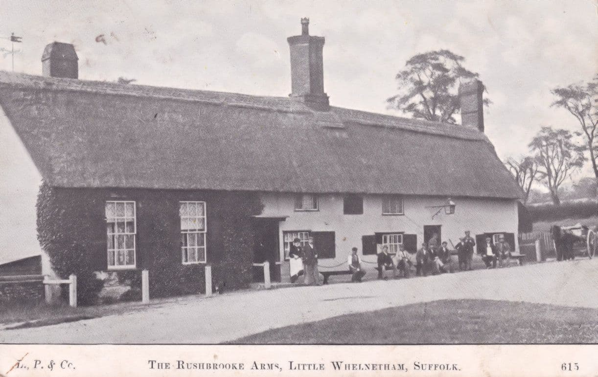 Rushbrooke Arms Pub Little Whelnetham Suffolk Bury St Edmunds Old Postcard