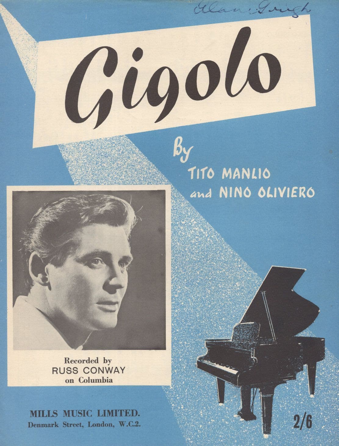 Russ Conway Gigolo Rare EX UK 1st Edn Sheet Music