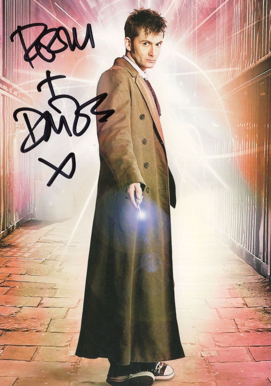 Russell Davies Dr Who Actor Hand Signed on David Tennant Photo